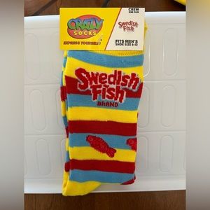 Crazy Socks Swedish Fish Fits Men’s Shoe Size 6-12